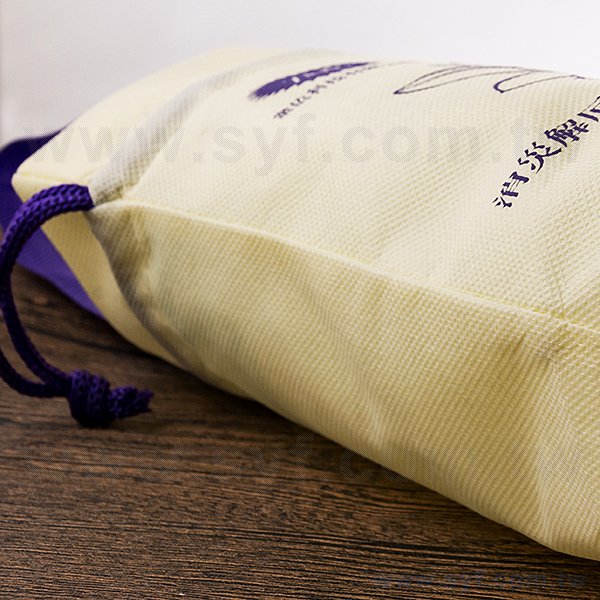客製化束口袋-單色網版印刷-不織布材質加提袋-製作推薦環保束口包